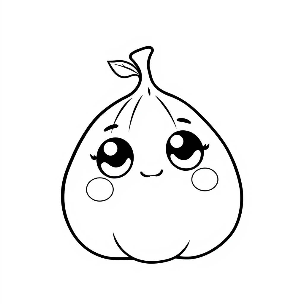 Coloriage Figue 2 Fruit Kawaii - Kawaii fruits à imprimer