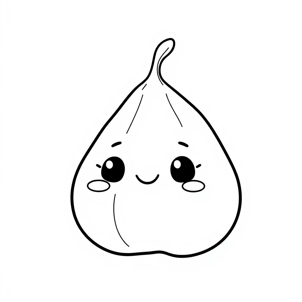 Coloriage Figue 3 Fruit Kawaii - Kawaii fruits à imprimer