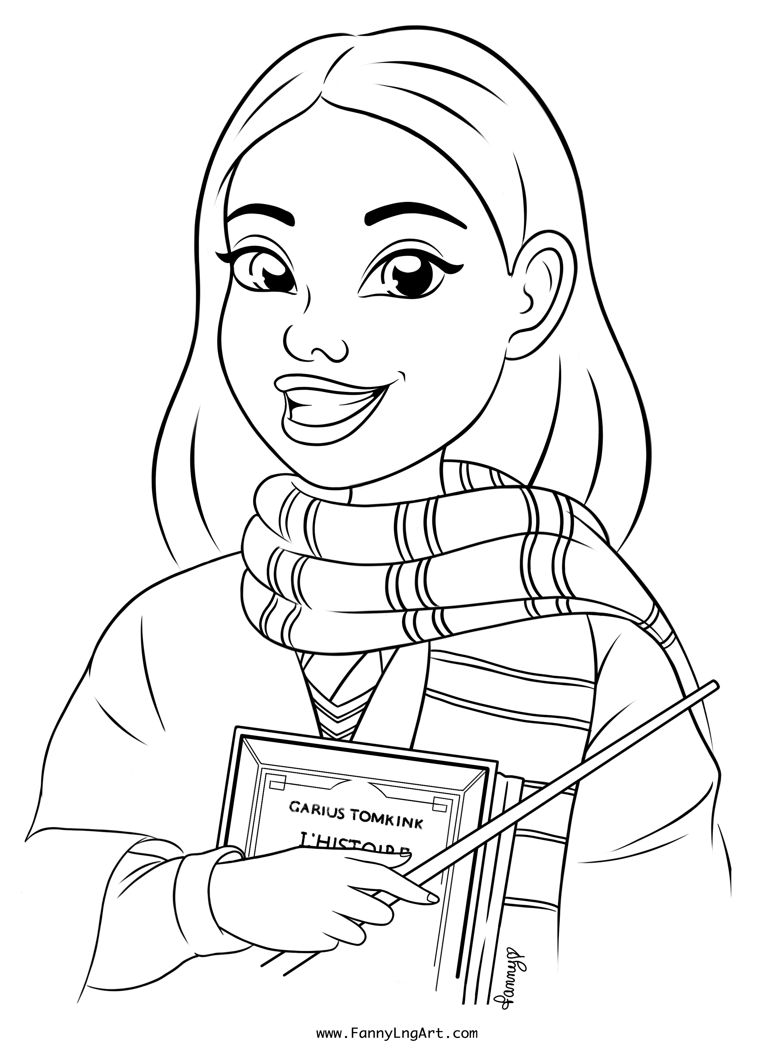 Coloriage Fille Ado Avec Un Livre Dhistoire - Fille ado à imprimer