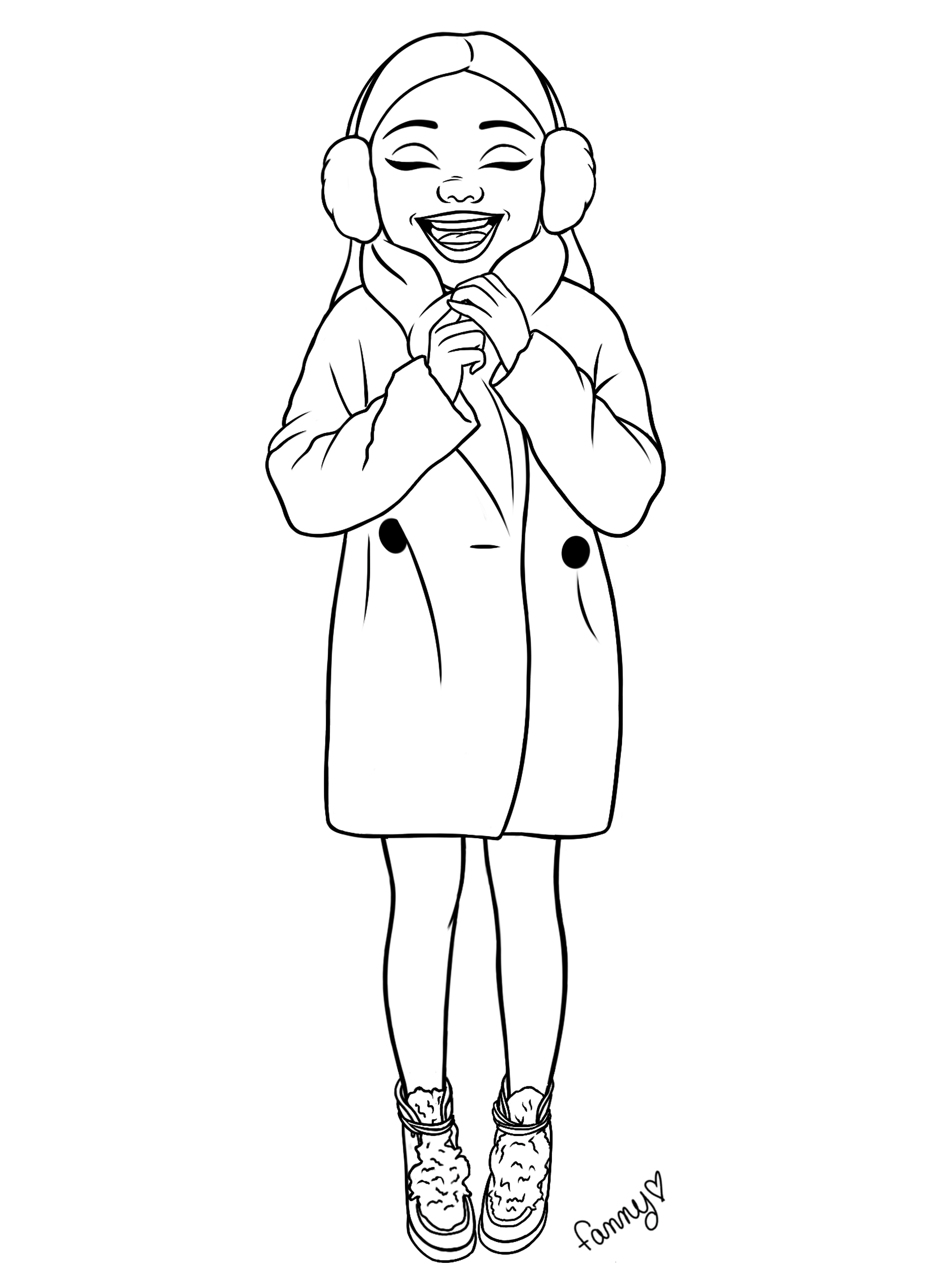 Coloriage Fille Ado Bien Au Chaud Avec Son Manteau - Fille ado à imprimer