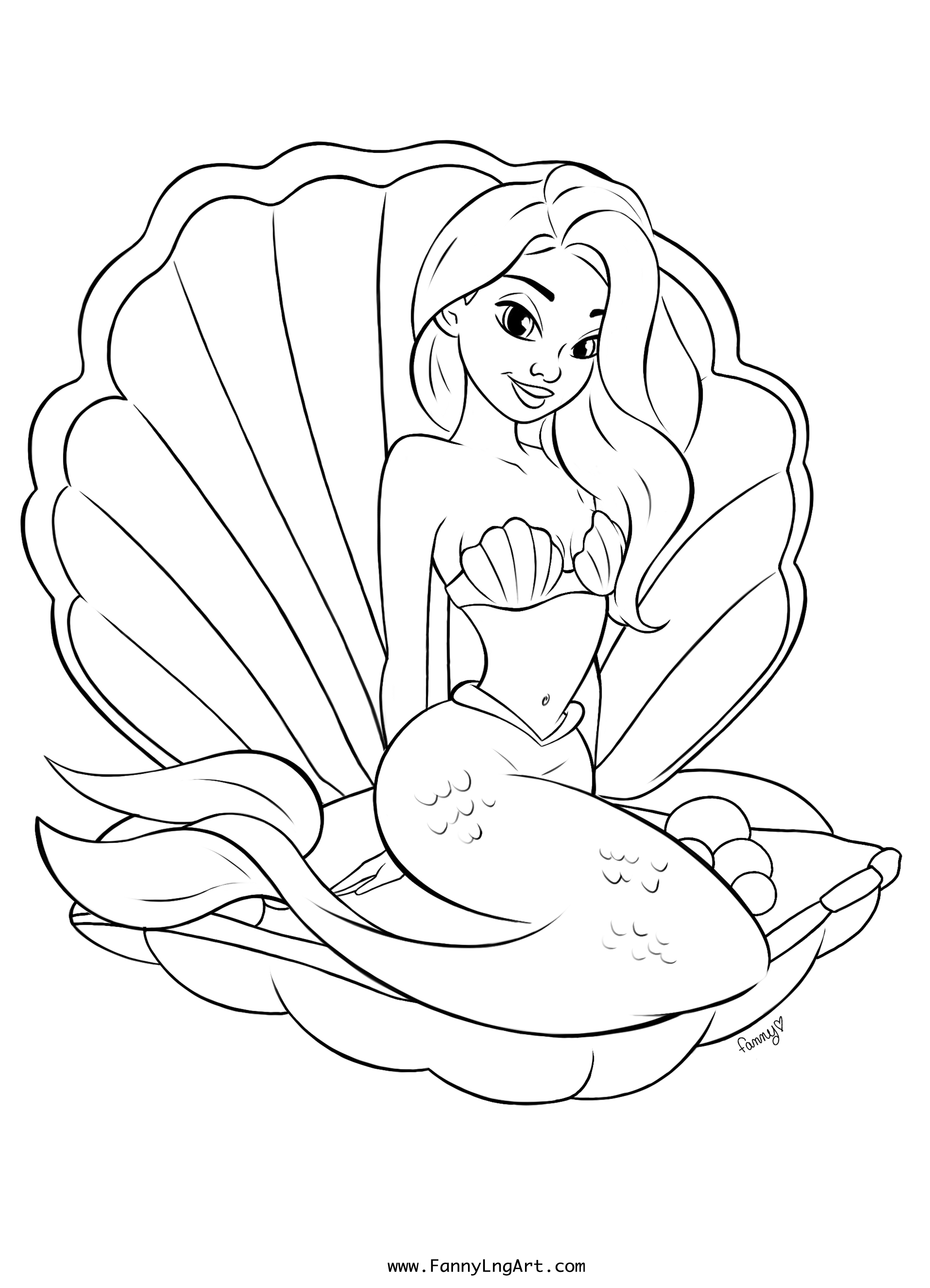 Coloriage Fille Ado En Sirène Princesse - Fille ado à imprimer