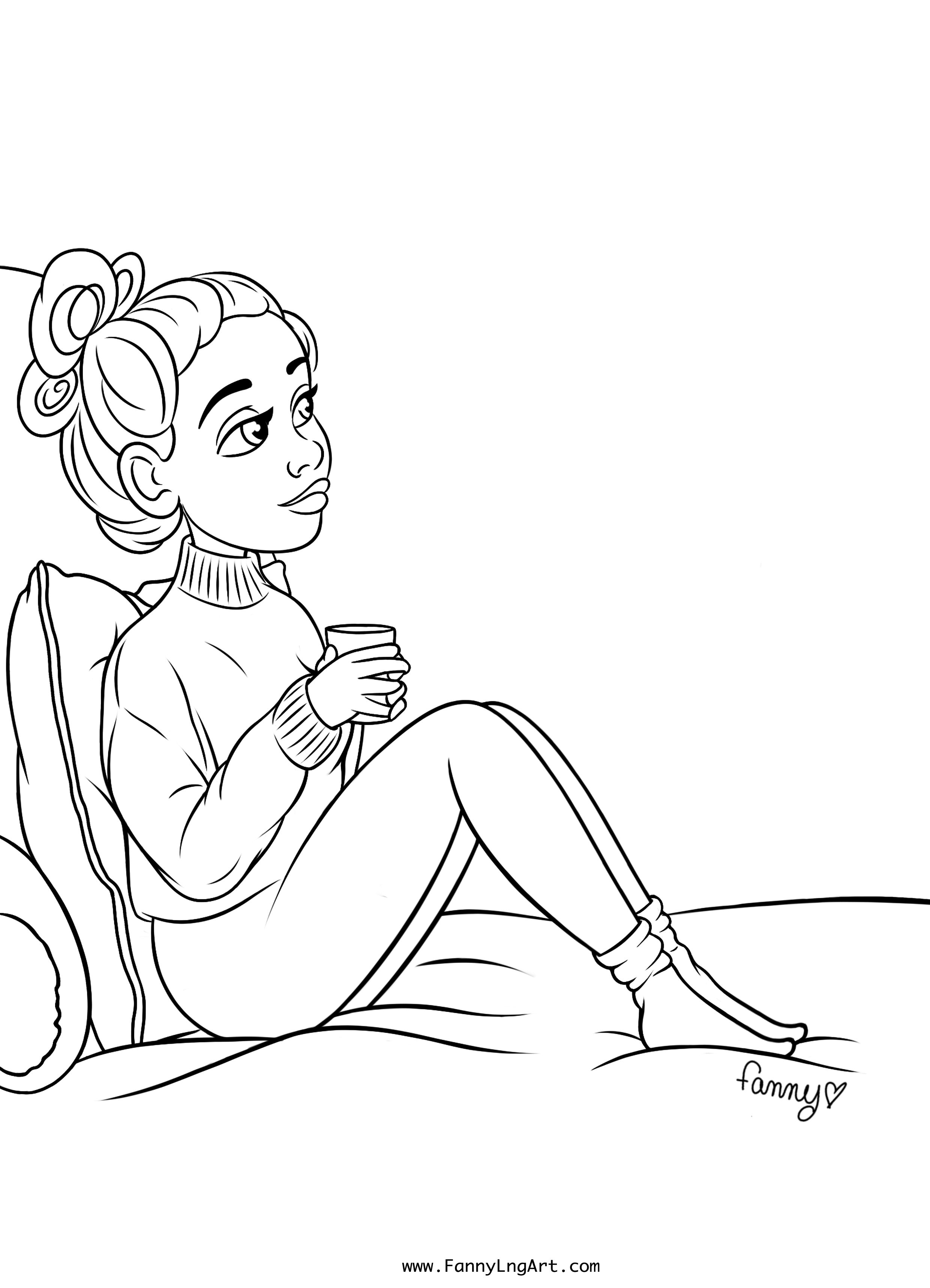 Coloriage Fille Ado Prend Un Chocolat Chaud - Fille ado à imprimer