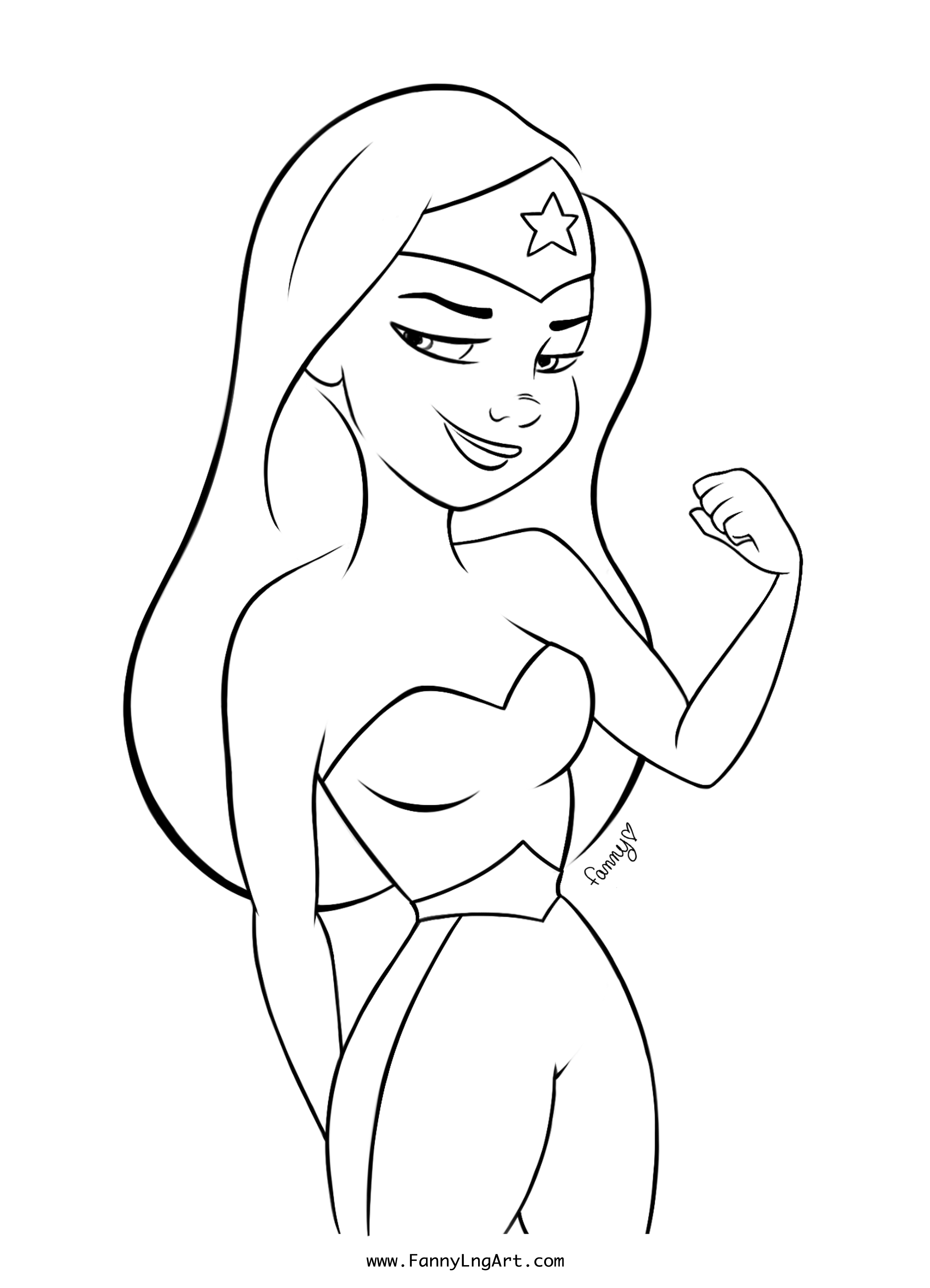 Coloriage Fille Ado Wonder Woman Super Héros - Fille ado à imprimer