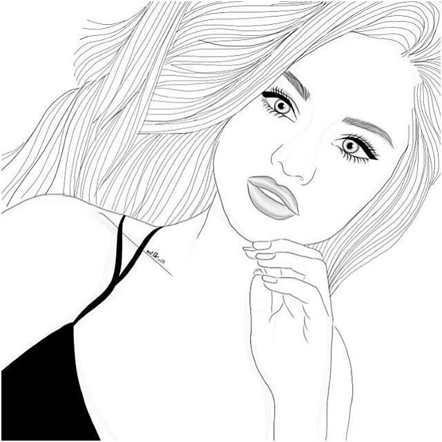 Coloriage Fille Adolescente Swag - Fille ado à imprimer