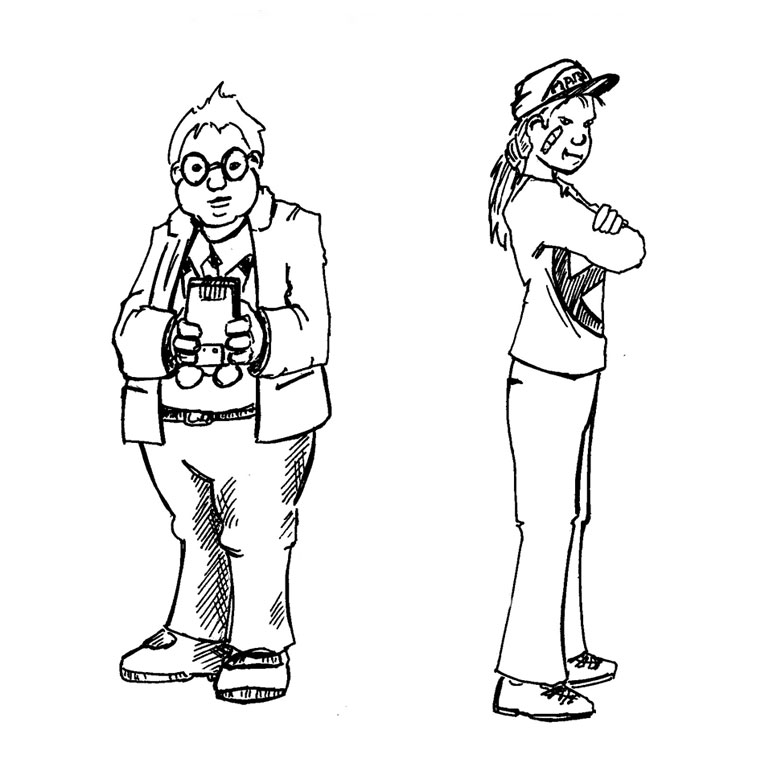 Coloriage Fille Garçon - Fille à imprimer