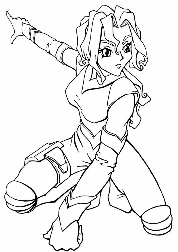 Coloriage Jeune fille manga aux grands yeux expressifs - Manga à imprimer