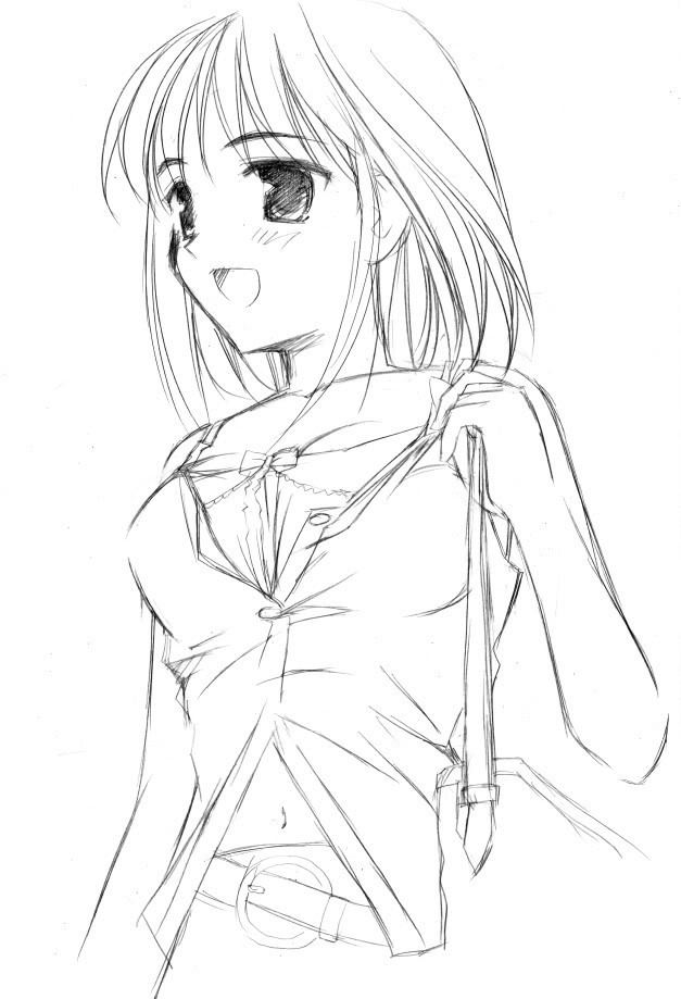 Coloriage Jeune fille manga aux grands yeux expressifs - Manga à imprimer