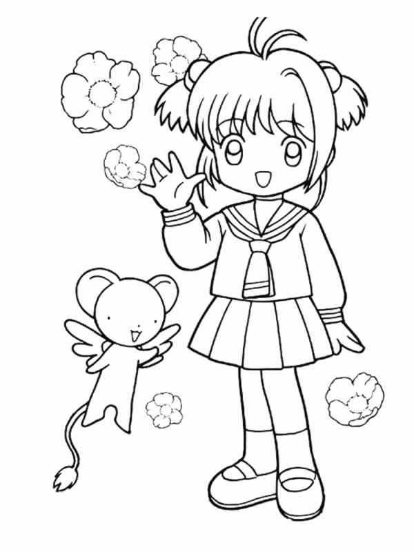 Coloriage Fille Manga 15 - Manga à imprimer