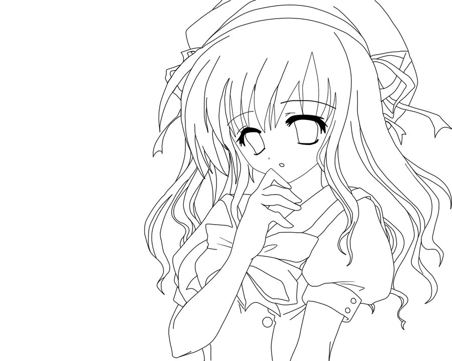 Coloriage Fille Manga 2 - Manga à imprimer