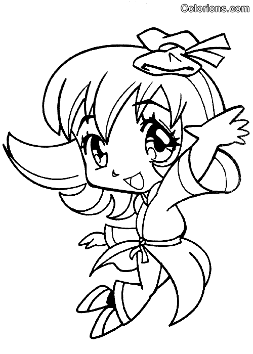 Coloriage Personnage féminin manga aux traits élégants - Manga à imprimer