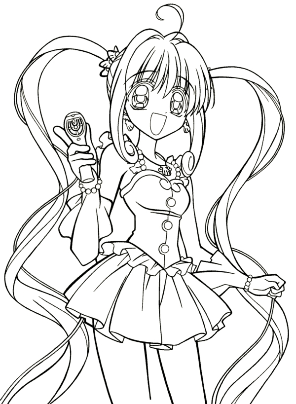 Coloriage Fille Manga 4 - Manga à imprimer