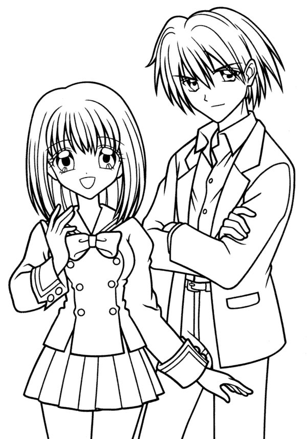 Coloriage Jeune Fille Manga aux Yeux Expressifs - Manga à imprimer