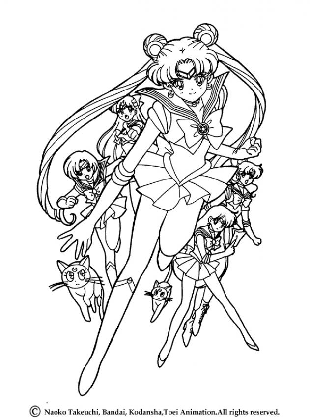 Coloriage Héroïne manga avec coiffure élégante - Manga à imprimer