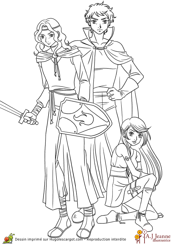 Coloriage Personnage féminin manga au style anime - Manga à imprimer