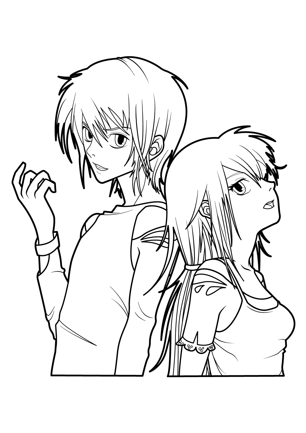 Coloriage Fille Manga 7 - Manga à imprimer