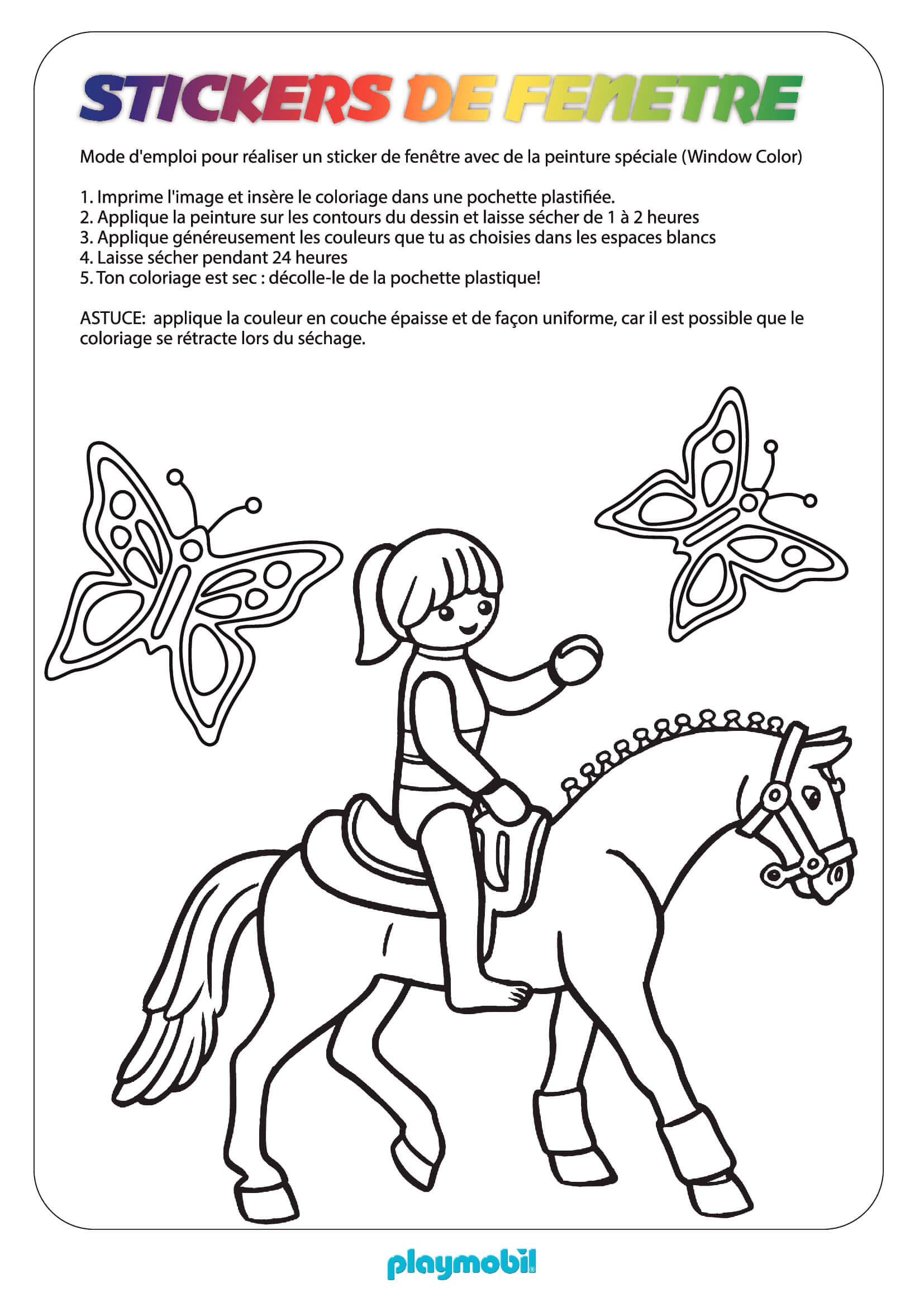 Coloriage Fille Playmobil Sur Un Cheval - Playmobil à imprimer