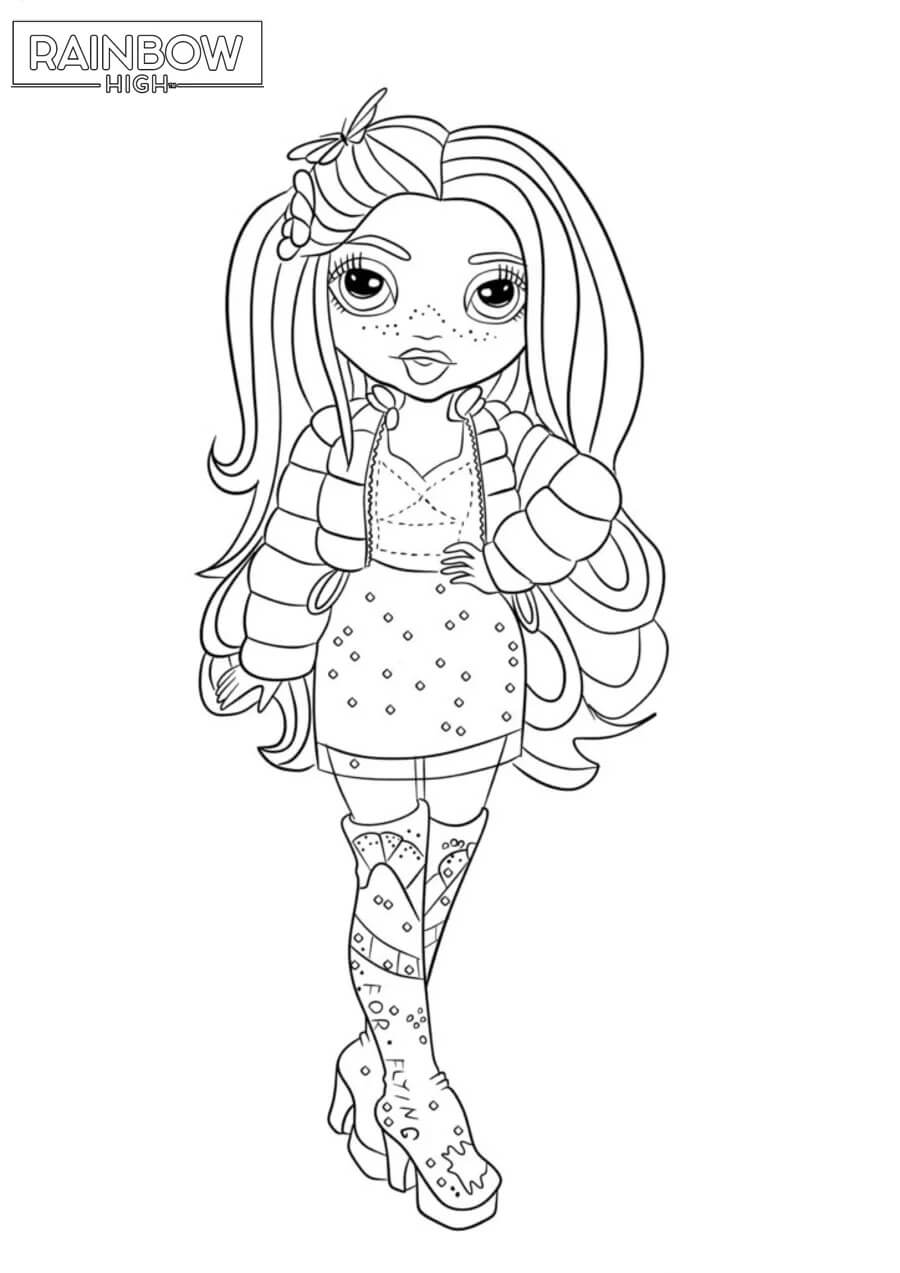 Coloriage Fille Rainbow High A Colorier - Rainbow high à imprimer