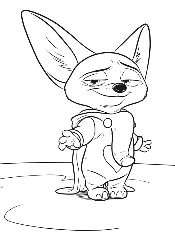 Coloriage Finnick De Zootopia - Zootopie à imprimer