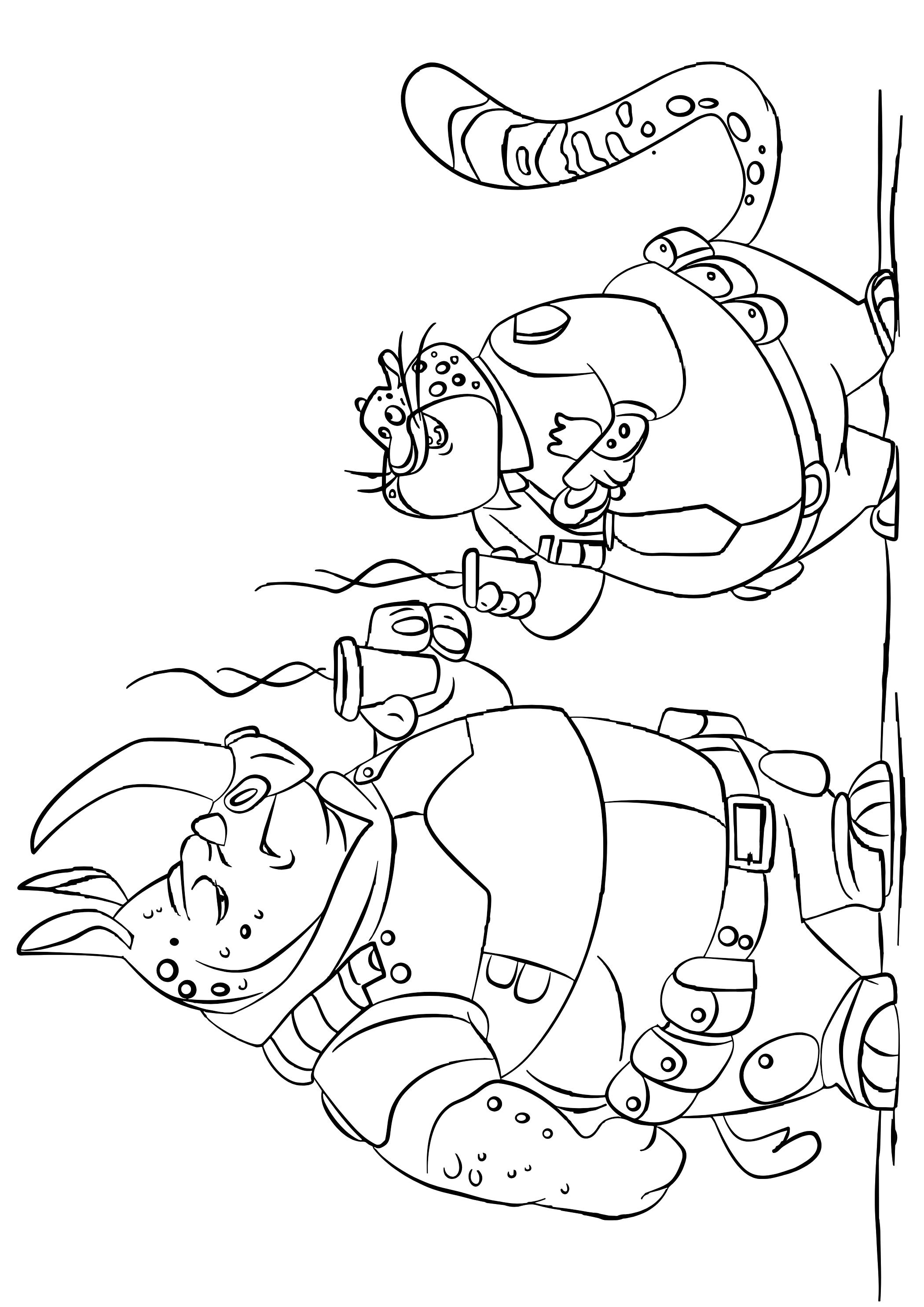 Coloriage Flash Et Princesse De Zootopie En Gravite Zero - Zootopie à imprimer