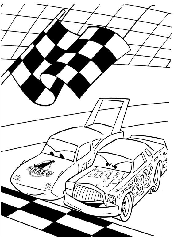 Coloriage Flash Mcqueen Depart Course - Garçon à imprimer