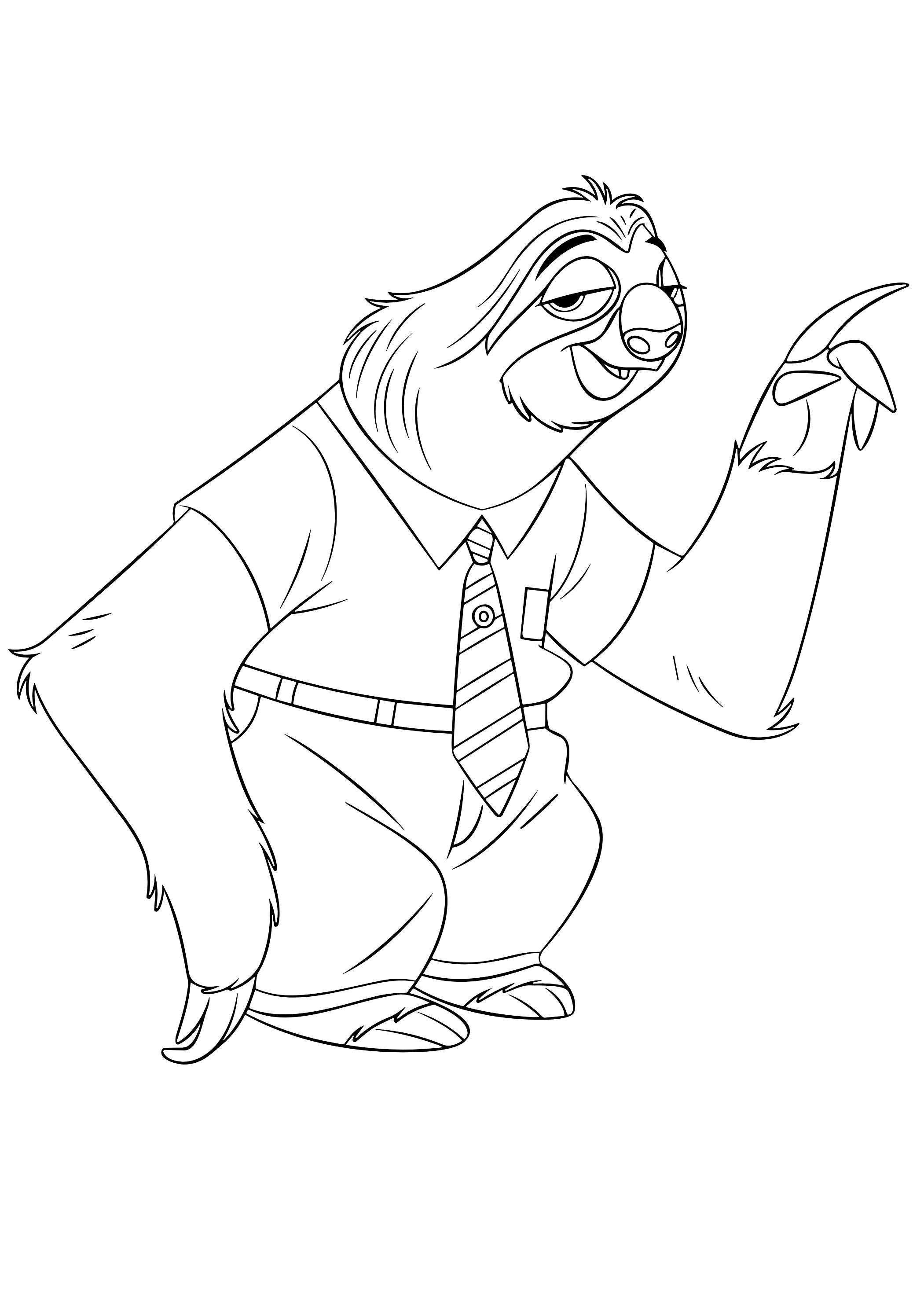 Coloriage Flash Pose Pointage Zootopie - Zootopie à imprimer