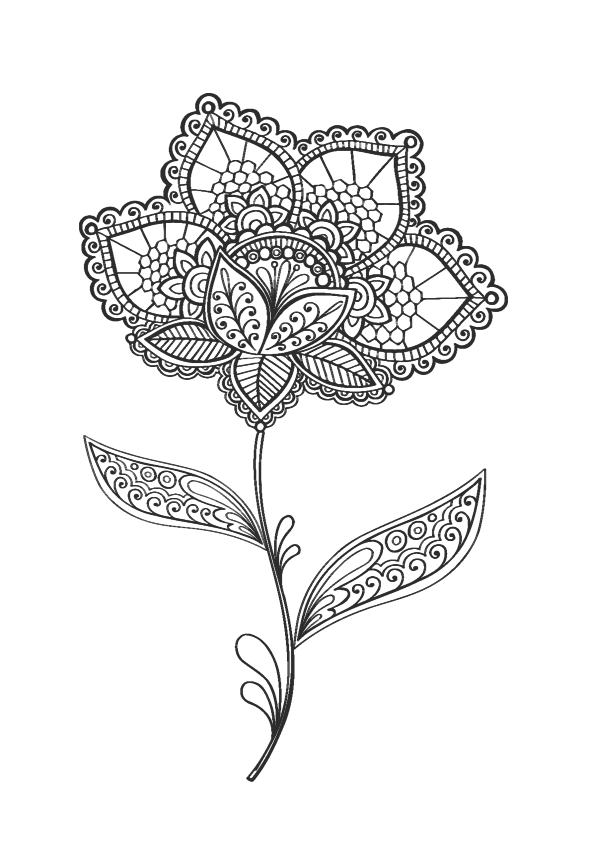 Coloriage Fleur Adulte Pour Relaxer - Fleurs à imprimer