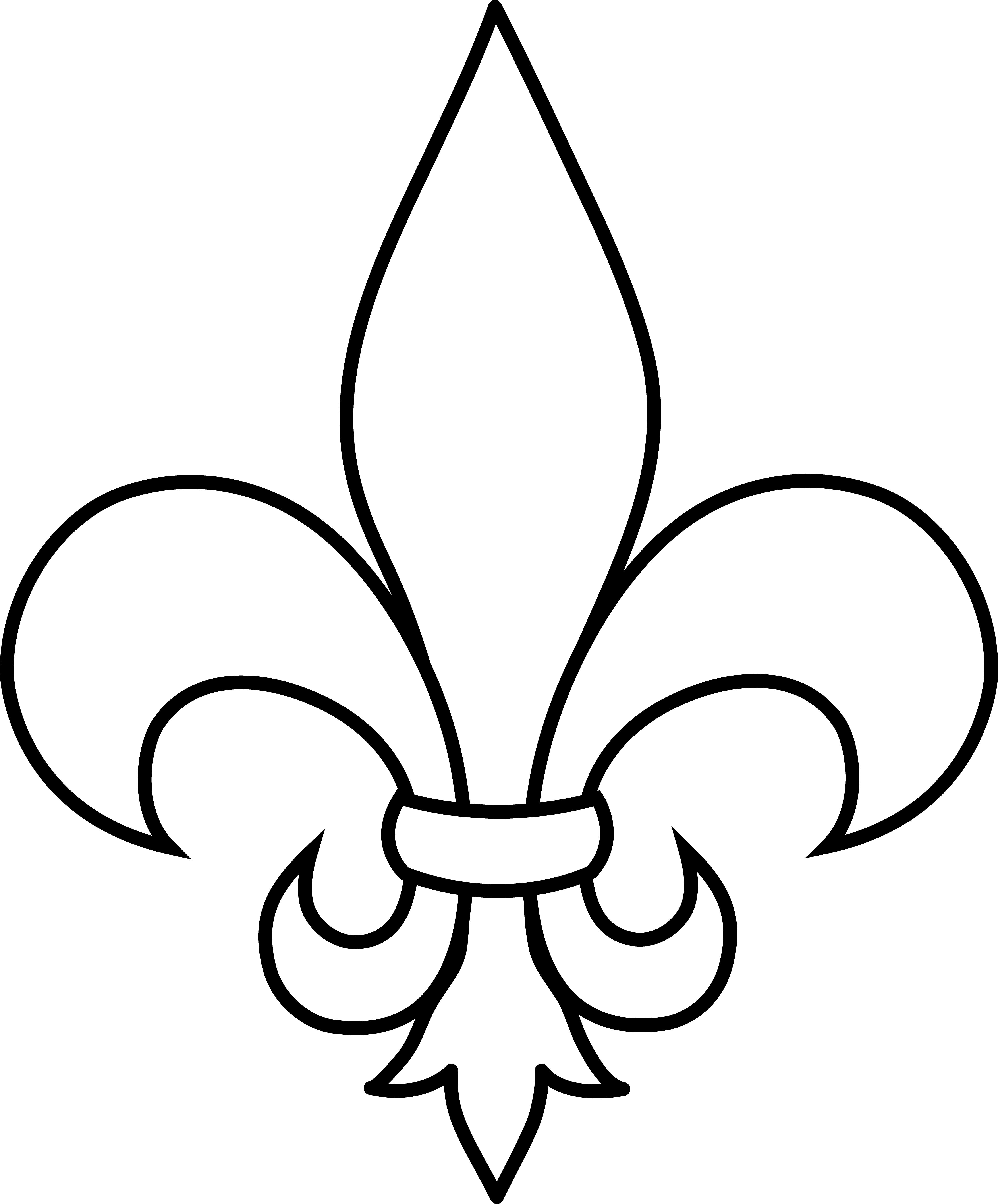 Coloriage Fleur De Lis Lys France Hd Large - Fleur de lys à imprimer