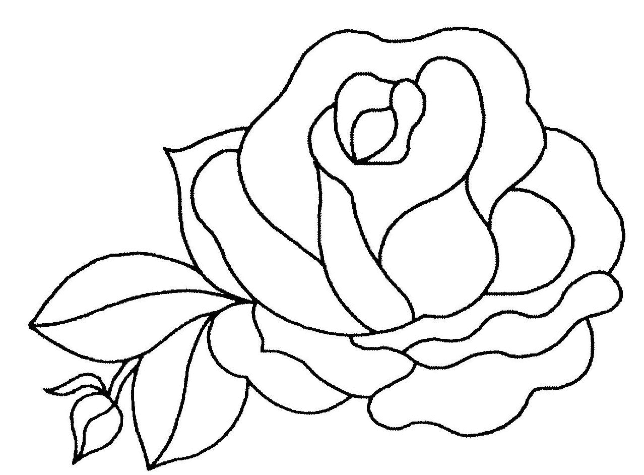 Coloriage Fleur De Rose - Fleurs à imprimer