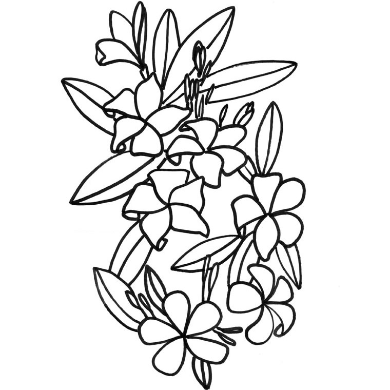 Coloriage Fleur De Tiare - Fleurs à imprimer