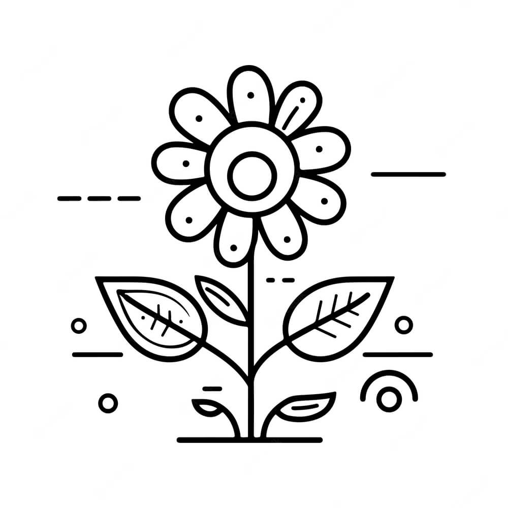 Coloriage Fleur De Tournesol Icone - Fleurs à imprimer