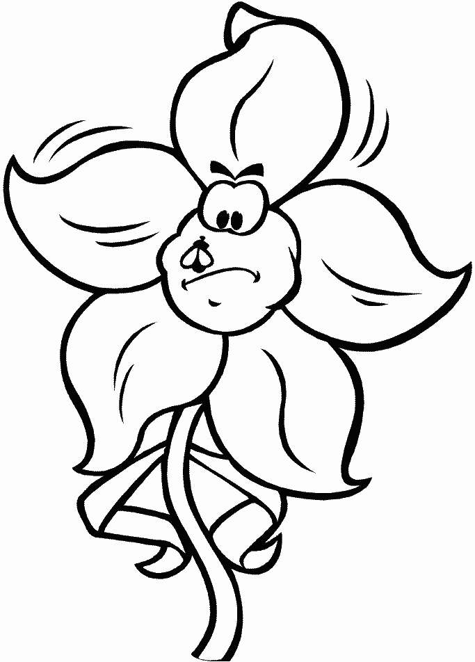 Coloriage Fleur Et Mouche - Fleurs à imprimer