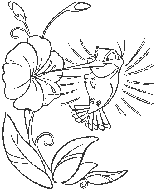 Coloriage Fleur Et Oiseau - Fleurs à imprimer