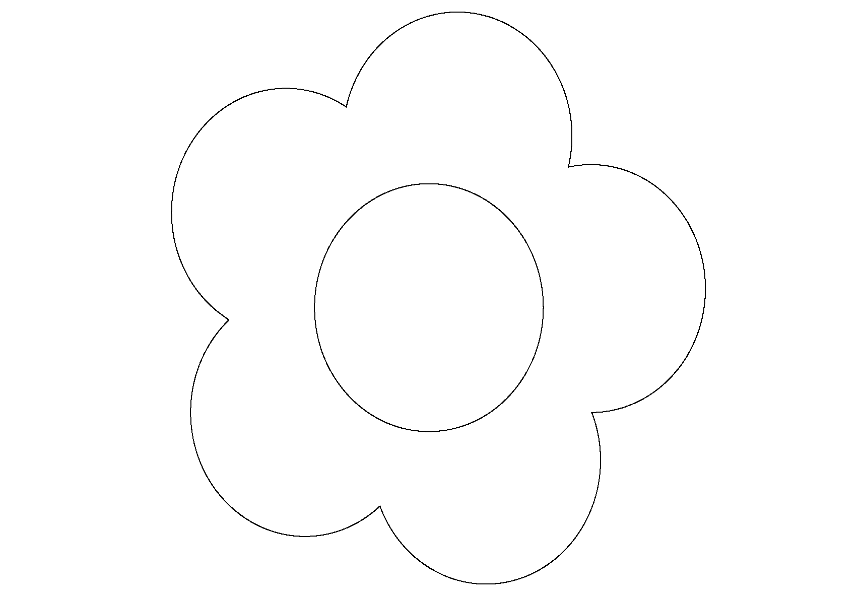 Coloriage Fleur stylisée aux pétales arrondis - Facile à imprimer