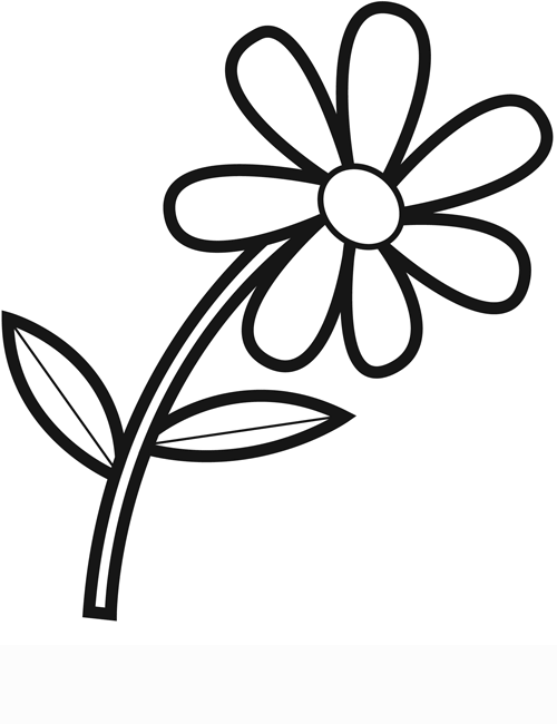 Coloriage Fleur stylisée aux lignes épurées - Fleurs à imprimer