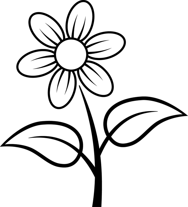 Coloriage Fleur Facile Simple - Fleurs à imprimer