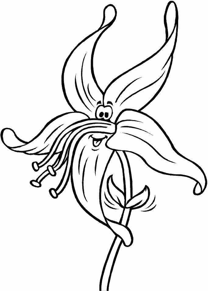 Coloriage Fleur Personnage 4 - Fleurs à imprimer