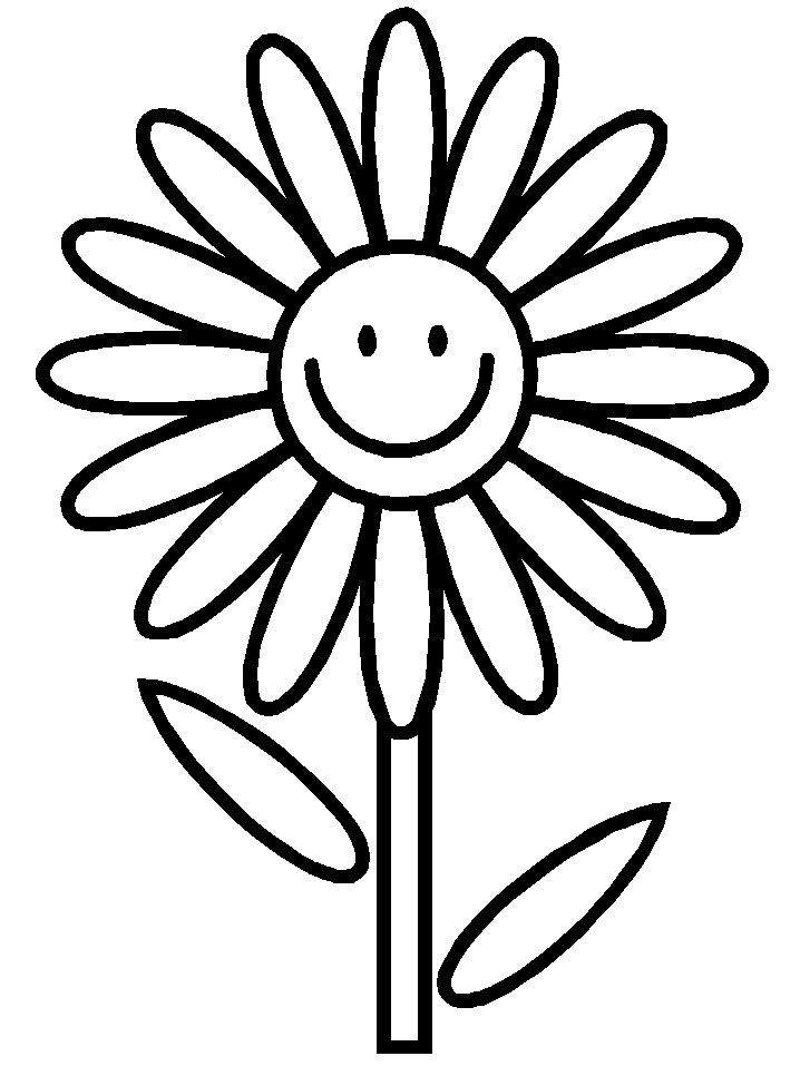 Coloriage Fleur Smiley - Fleurs à imprimer