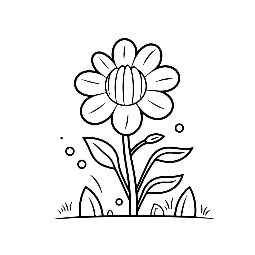 Coloriage Fleur Tournesol Facile - Fleurs à imprimer