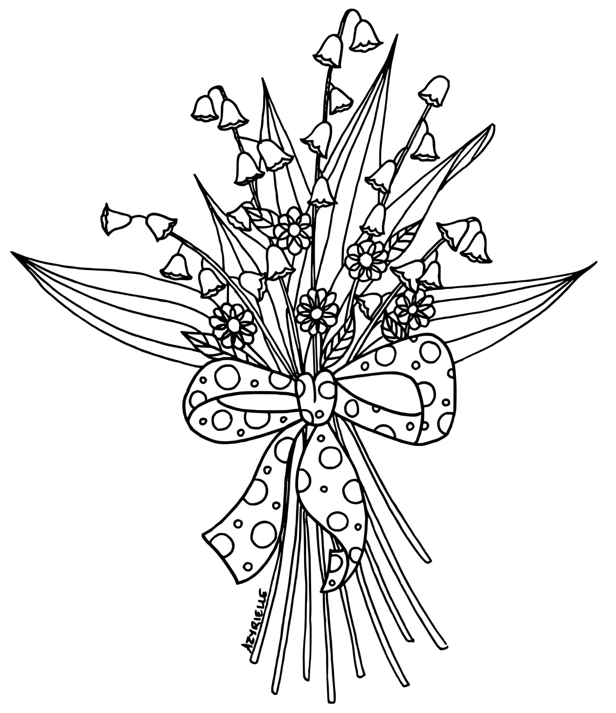 Coloriage Fleurs De Muguet Brin 1er Mai - Muguet 1er mai à imprimer