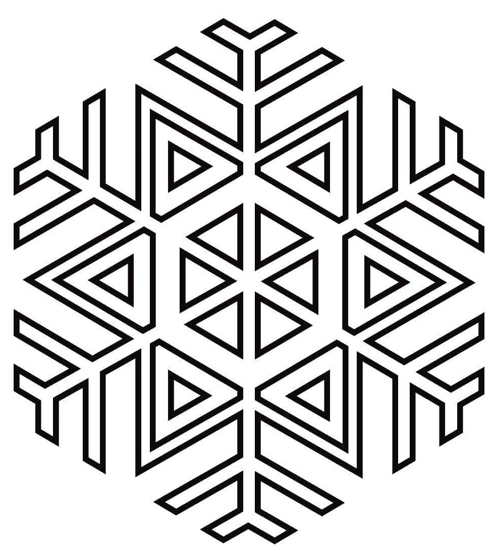 Coloriage Flocon Cristaux De Glace - Flocon de neige à imprimer