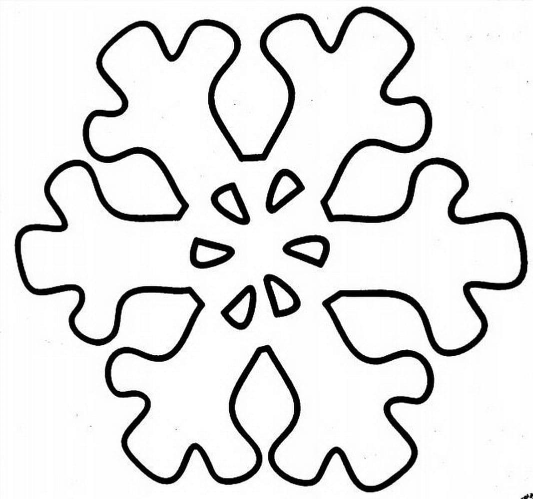 Coloriage Flocon De Neige Cristaux - Flocon de neige à imprimer