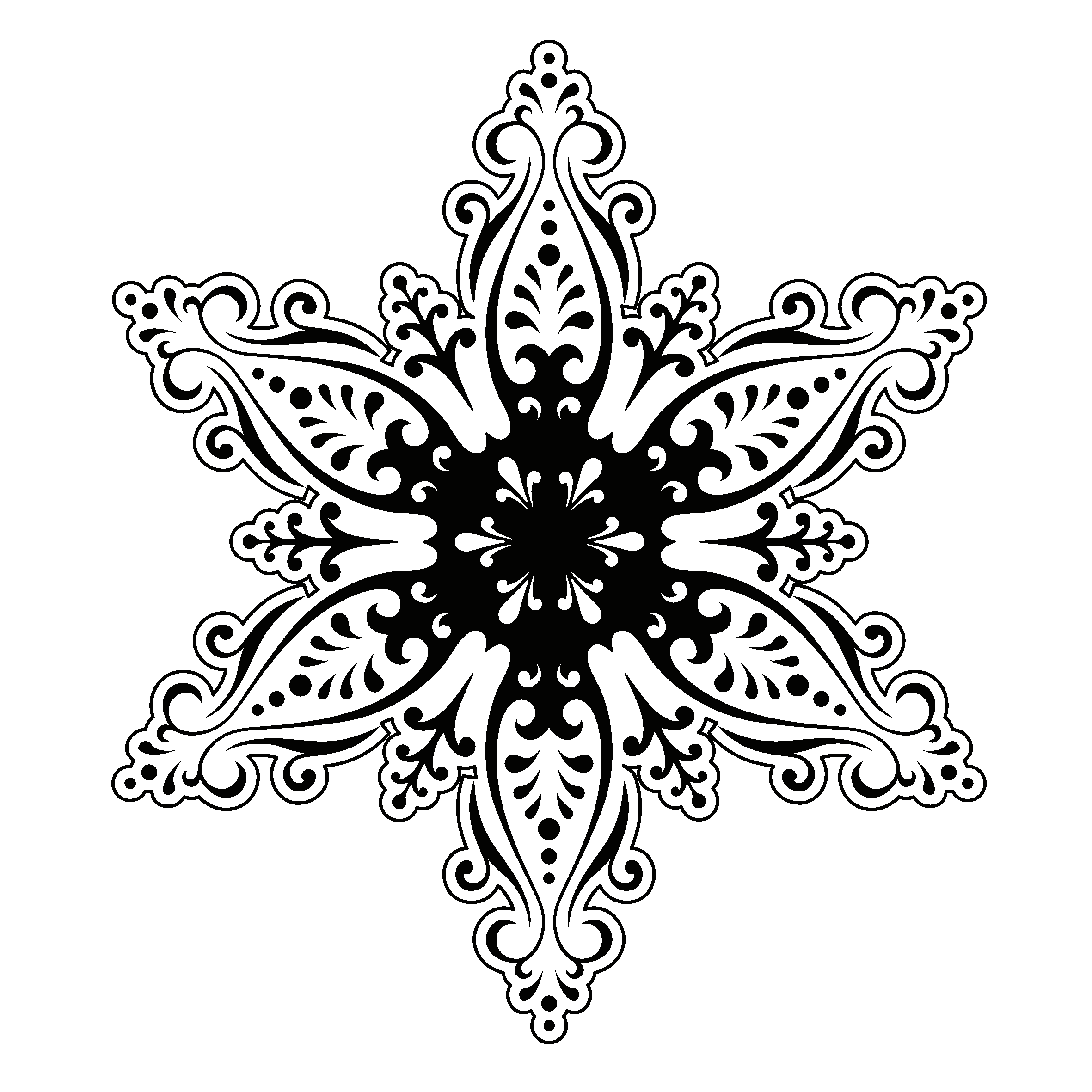 Coloriage Flocon De Neige Effet Fleurs Floral - Flocon de neige à imprimer