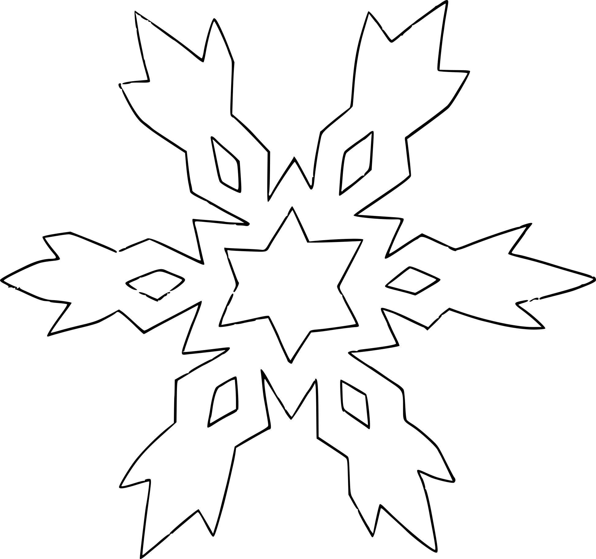 Coloriage Flocon De Neige Étoile - Flocon de neige à imprimer