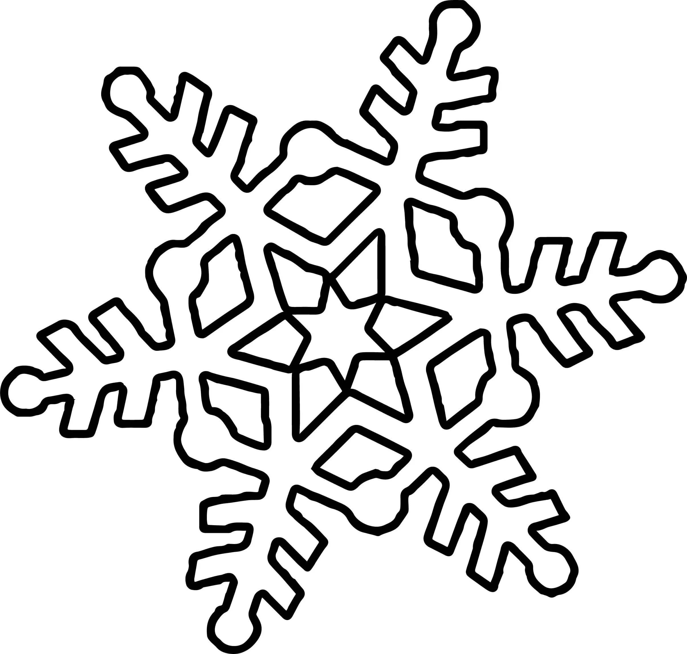 Coloriage Flocon De Neige Hexagone Étoile - Flocon de neige à imprimer