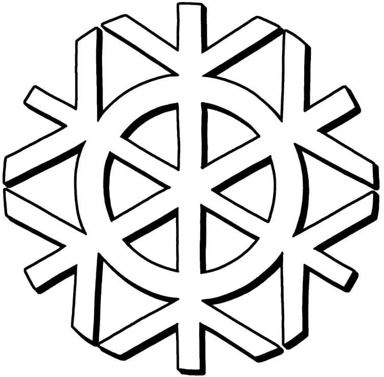 Coloriage Flocon De Neige Signe De La Paix - Flocon de neige à imprimer
