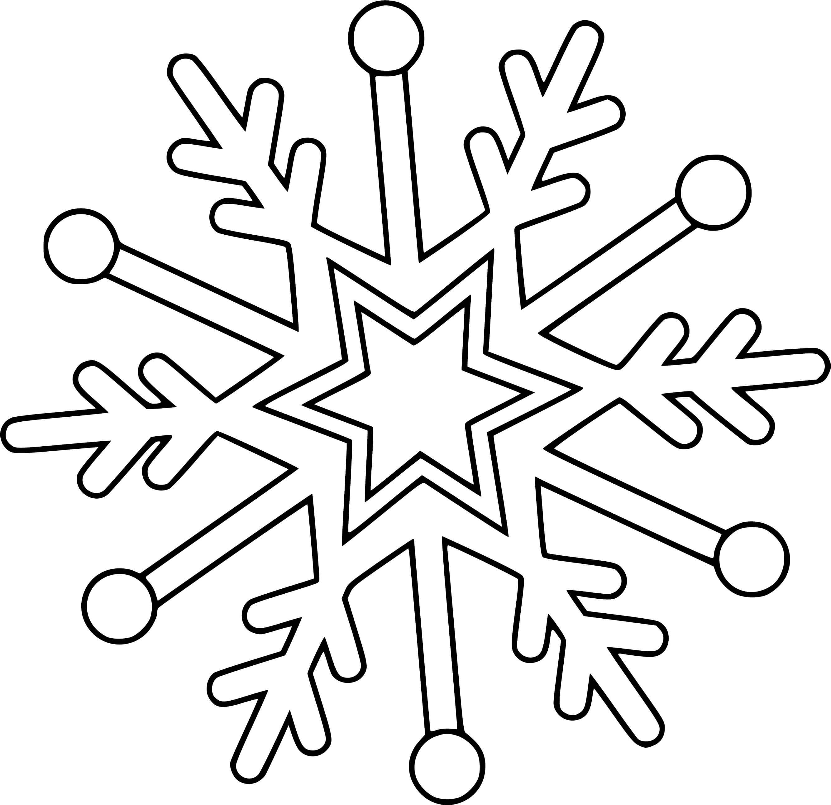 Coloriage Flocon De Neige - Hiver à imprimer