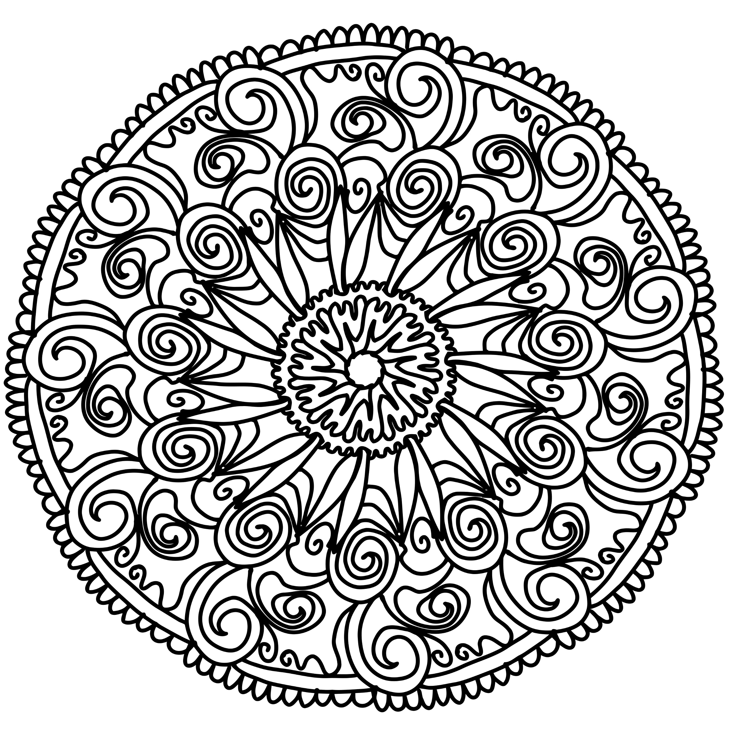 Coloriage Flowers Mandala - Adulte à imprimer