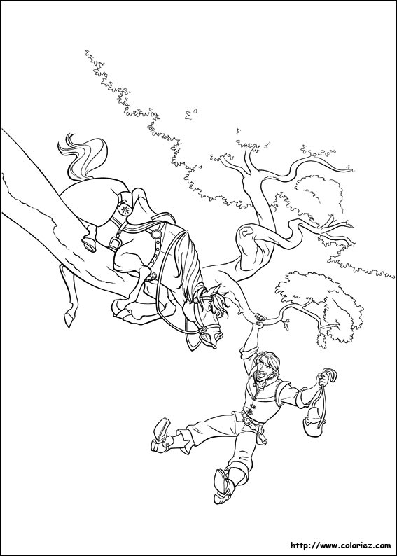 Coloriage Flyn Et Maximux Disney - Raiponce à imprimer