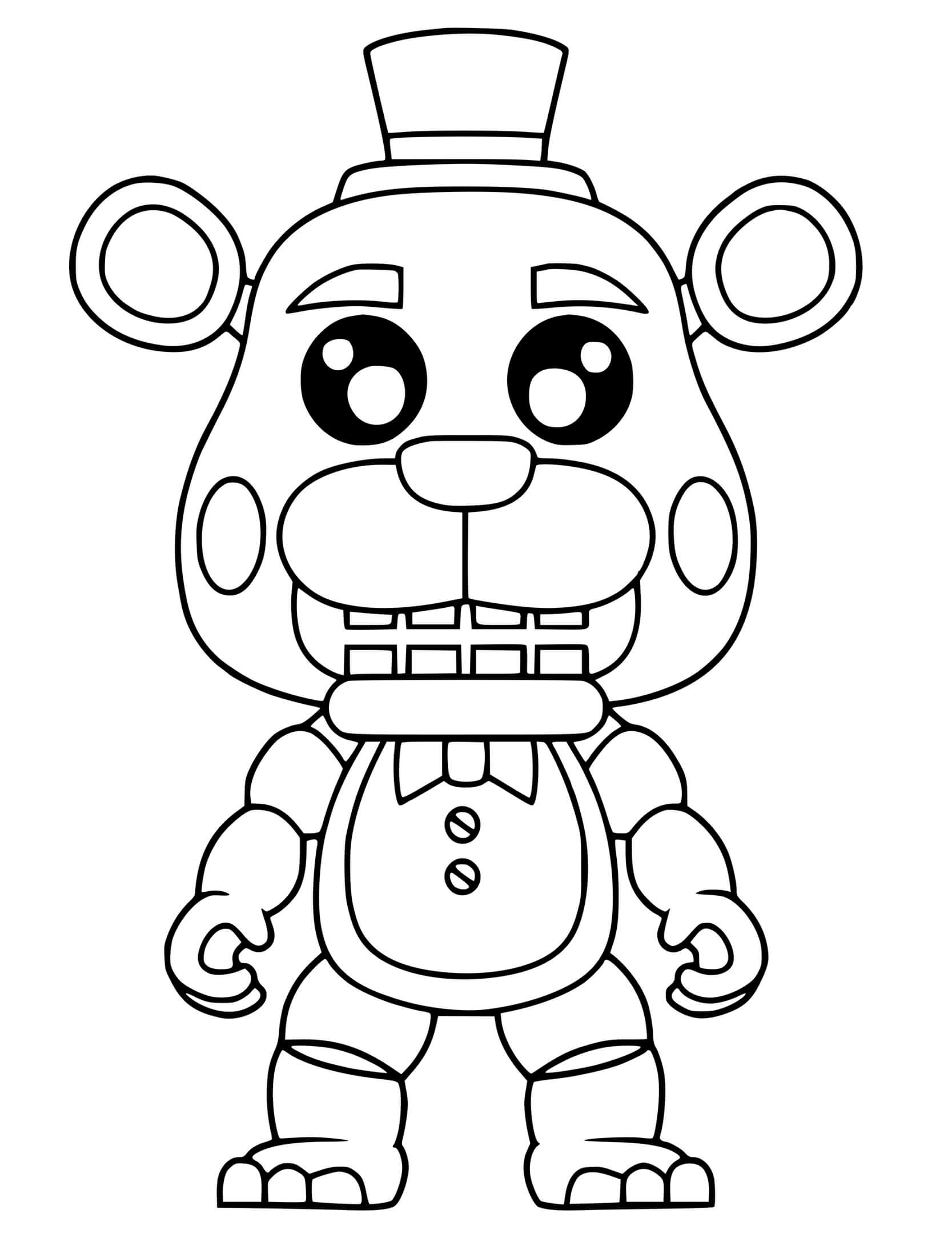 Coloriage Fnaf 9 Freddy Kawaii - FNAF à imprimer