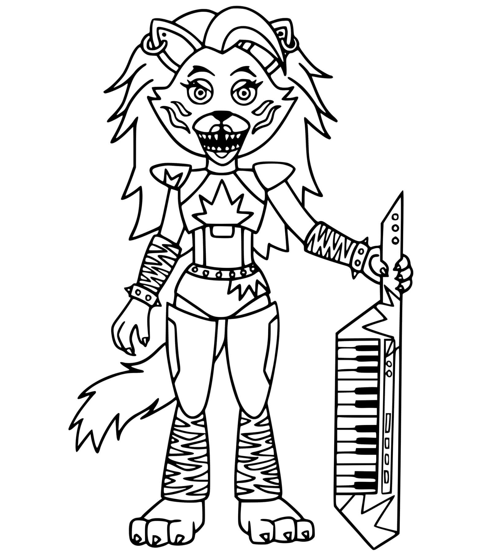 Coloriage Fnaf9 Roxanne - FNAF à imprimer